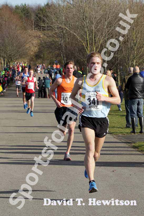 Russell Best (New Marske) leads the first leg of the Royal Signal Relays.